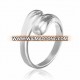 925 Silver Plated Double Round Head Opening Ring Jewelry